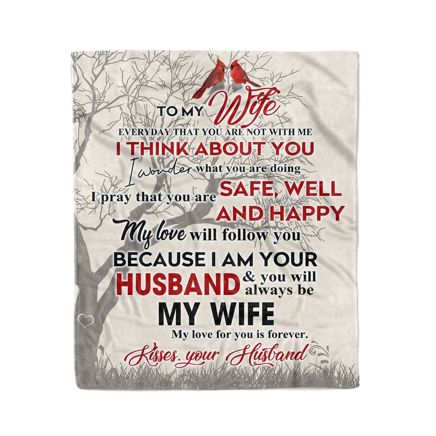 To my Wife everyday that you are not with me your husband think about you Fleece Blanket Christmas family unique gift idea