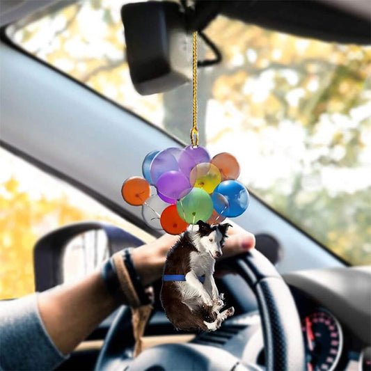 Border Collie Dog Fly With Bubbles Car Hanging Ornament Dog Ornament Godmerc - Best gifts your whole family