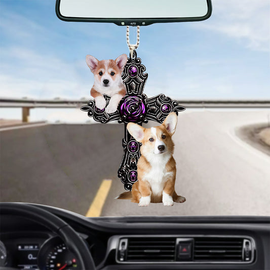Corgi Pray For God Car Hanging Ornament Dog Pray For God Ornament Godmerc - Best gifts your whole family