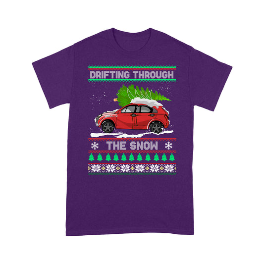 Ugly Christmas Drifting Through The Snow Funny Sweater - Standard T-shirt Tee Shirt Gift For Christmas