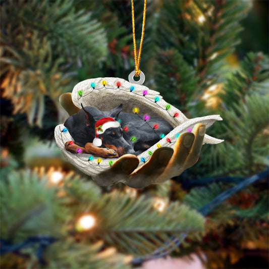 Doberman Sleeping Angel In God Hand Christmas Ornament Godmerch Ornament - Best gifts your whole family