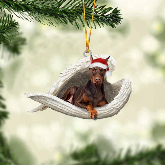 Dobermann (Brown) Sleeping Angel Christmas Ornament Godmerc - Best gifts your whole family