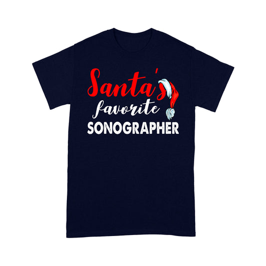 Santa's Favorite Sonographer Funny Merry Christmas Gift - Standard T-shirt Tee Shirt Gift For Christmas