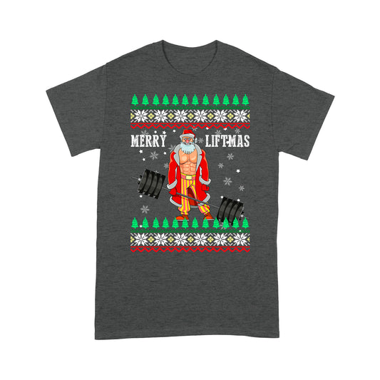 Merry Liftmas Lustiges Weihnachts-Workout-Geschenk - Fitness-T-Shirt Geschenk für Weihnachten