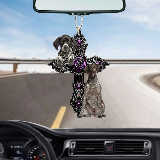 German Shorthaired Pointer Pray For God Car Hanging Ornament Dog Pray For God Ornament Godmerc - Best gifts your whole family
