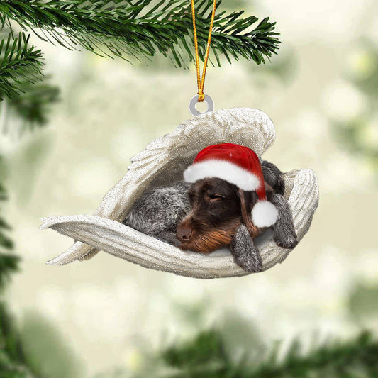 German Wirehaired Pointer Sleeping Angel Christmas Ornament Godmerc - Best gifts your whole family