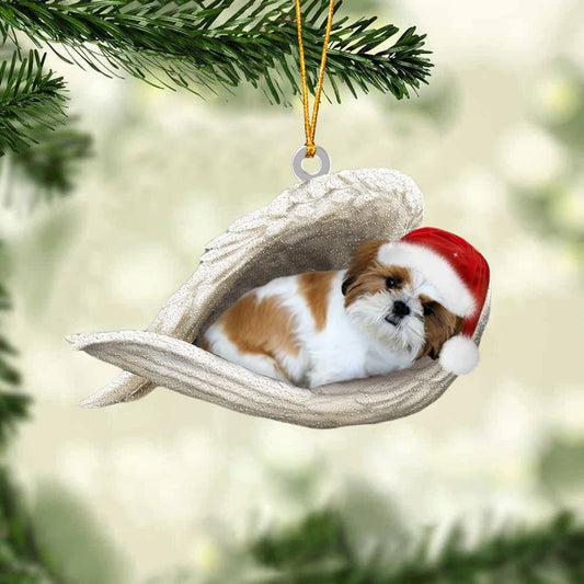 Gold White Shih Tzu Sleeping Angel Christmas Ornament Dog Christmas Hanging Ornament - Best gifts your whole family