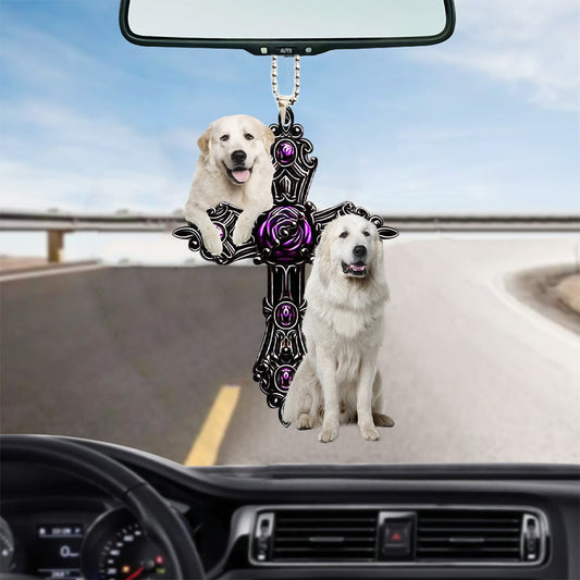 Great Pyrenees Pray For God Car Hanging Ornament Dog Pray For God Ornament Godmerc - Best gifts your whole family