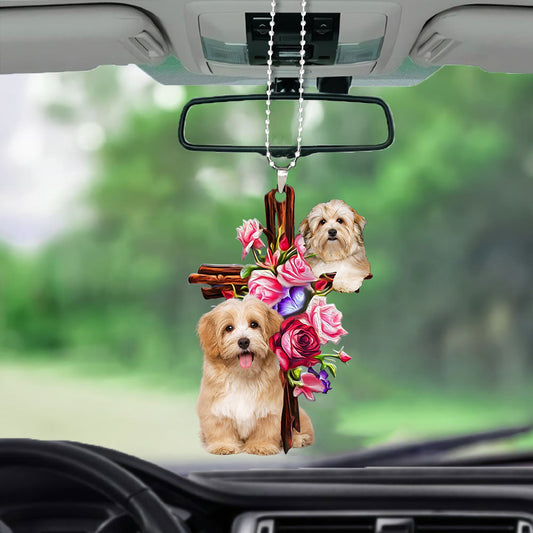 Havanese Roses And Jesus Car Hanging Ornament Dog Ornaments For Auto Godmerc - Best gifts your whole family