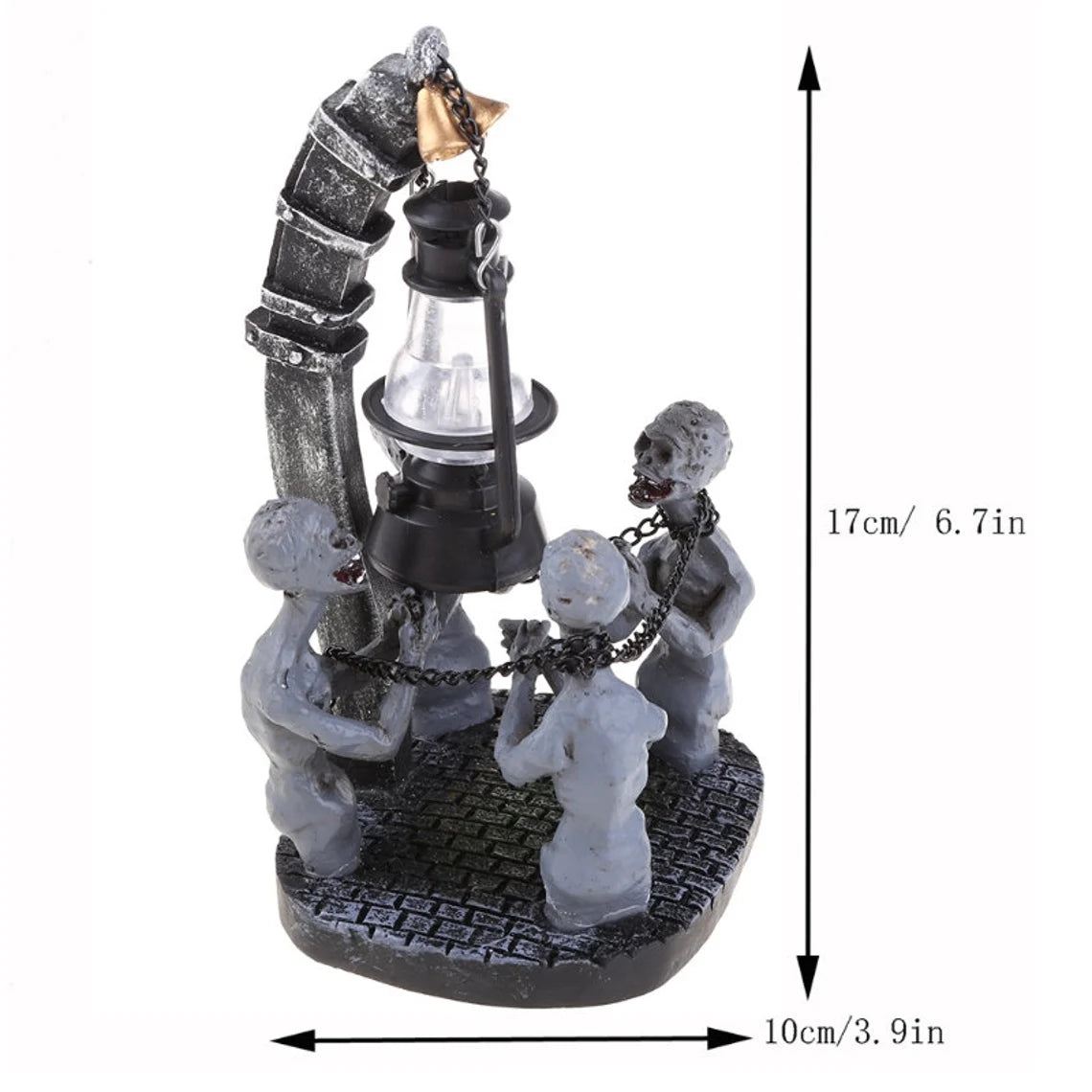 Novelty Bloodborne Lamp Halloween Party Supplies Four-Skull Statue Creative Shape Horror Zombie Chain Light Art Figurines