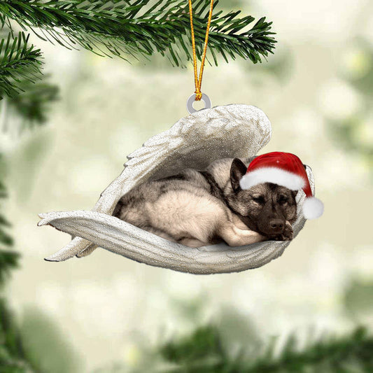 Norwegian Elkhound Sleeping Angel Christmas Ornament Godmerc - Best gifts your whole family