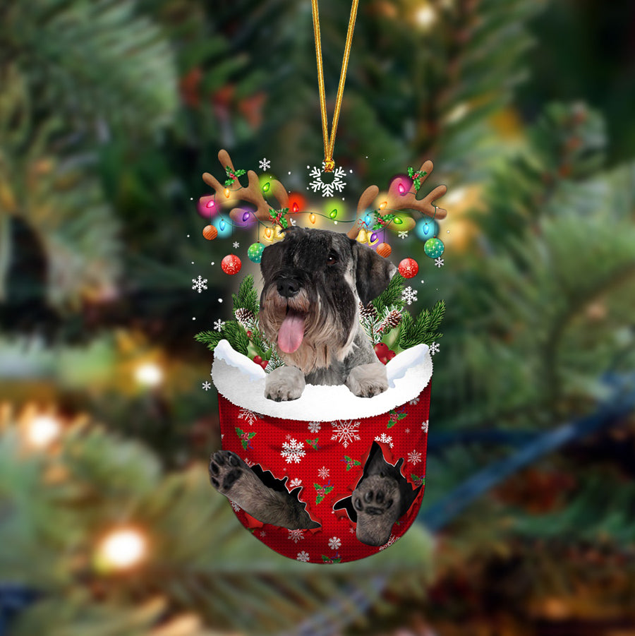Ornament- Schnauzer-In Christmas Pocket Two Sides Ornament, Happy Christmas Ornament, Car Ornament - Best gifts your whole family