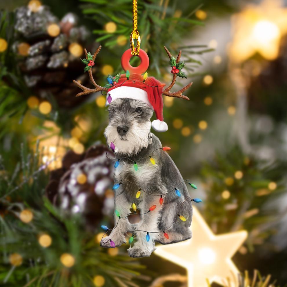 Ornament- Schnauzer2 Christmas Shape Ornament, Happy Christmas Ornament, Car Ornament - Best gifts your whole family