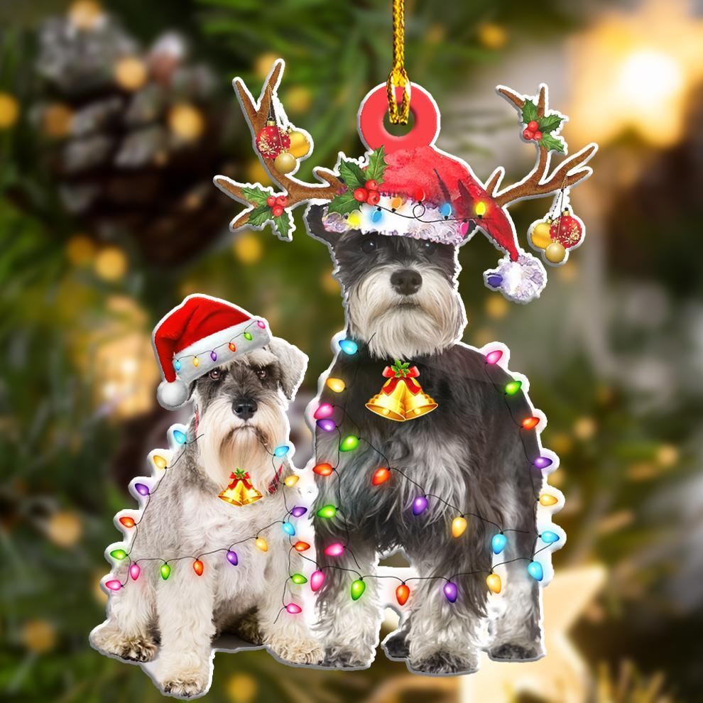 Ornament- Schnauzer3 Christmas Shape Ornament, Happy Christmas Ornament, Car Ornament - Best gifts your whole family