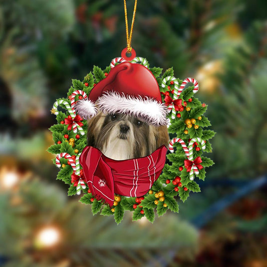 Ornament- Shih Tzu 1-Xmas Bandana Hanging Ornament, Happy Christmas Ornament, Car Ornament - Best gifts your whole family