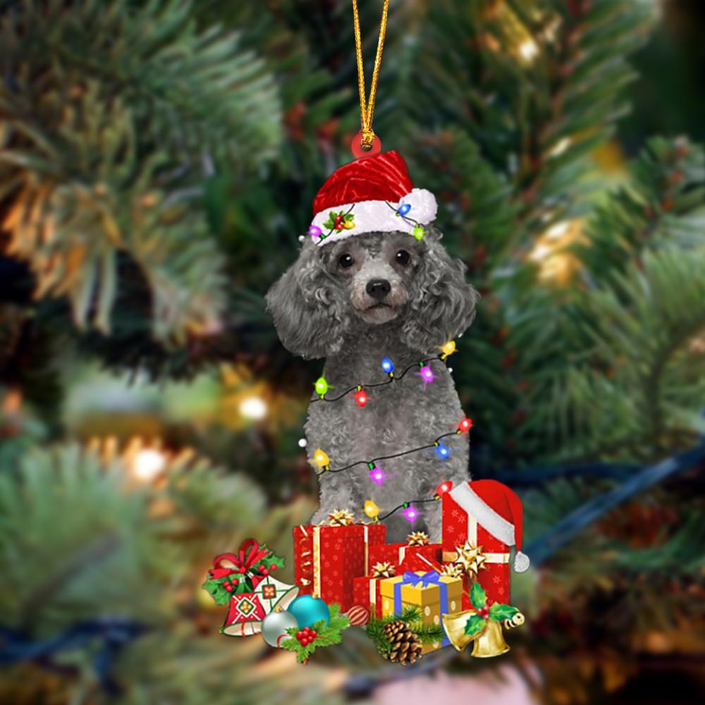 Ornament- SILVER Miniature Poodle-Dog Be Christmas Tree Hanging Ornament, Christmas Ornament, Car Ornament - Best gifts your whole family