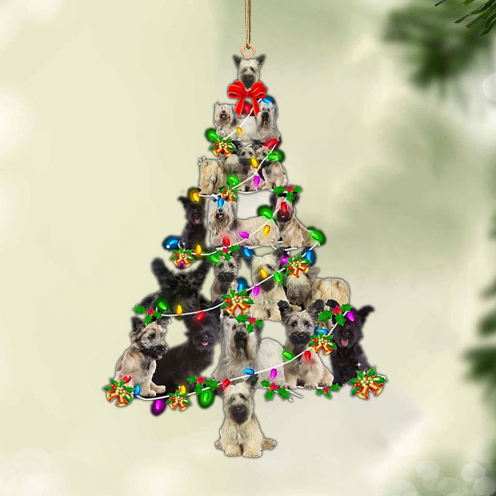 Ornament- Skye Terrier-Christmas Tree Lights-Two Sided Ornament, Happy Christmas Ornament, Car Ornament - Best gifts your whole family