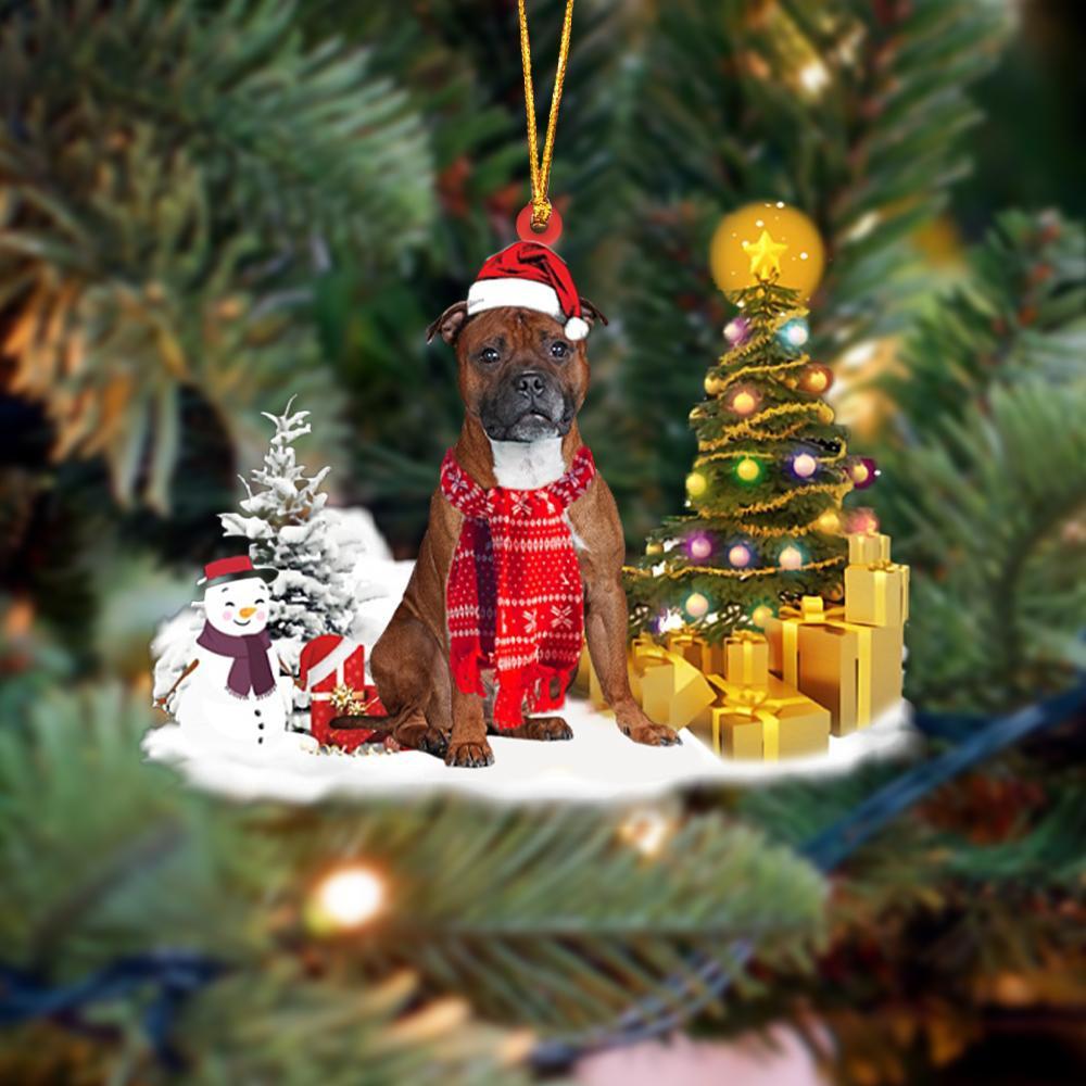 Ornament- Staffordshire Bull Terrier Christmas Ornament Dog Ornament, Car Ornament, Christmas Ornament - Best gifts your whole family