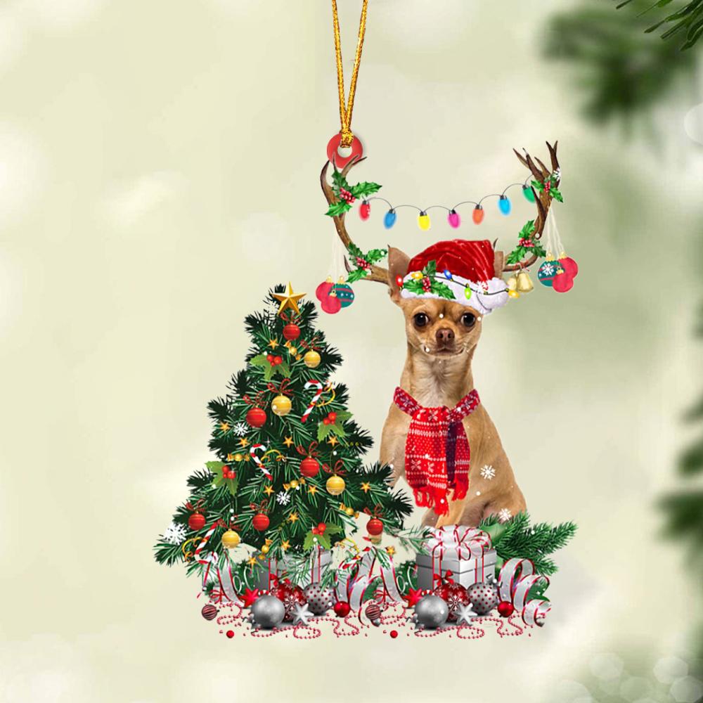 Ornament- TAN Chihuahua 1-Christmas Tree Gift Hanging Ornament, Happy Christmas Ornament, Car Ornament - Best gifts your whole family