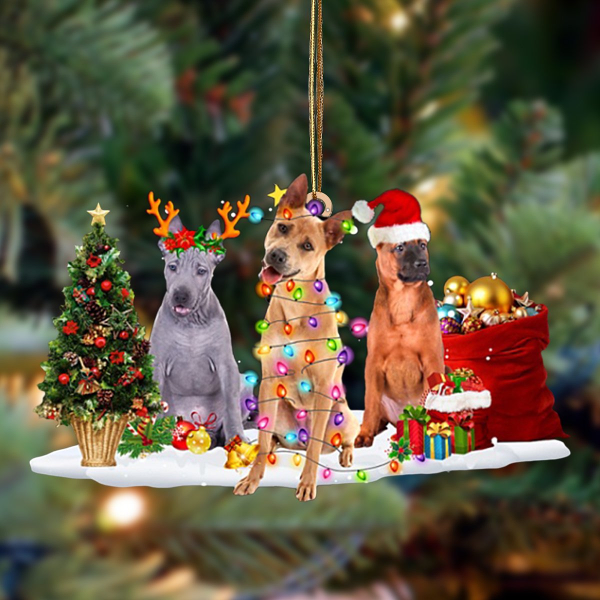 Ornament- Thai Ridgeback-Christmas Dog Friends Hanging Ornament, Happy Christmas Ornament, Car Ornament - Best gifts your whole family