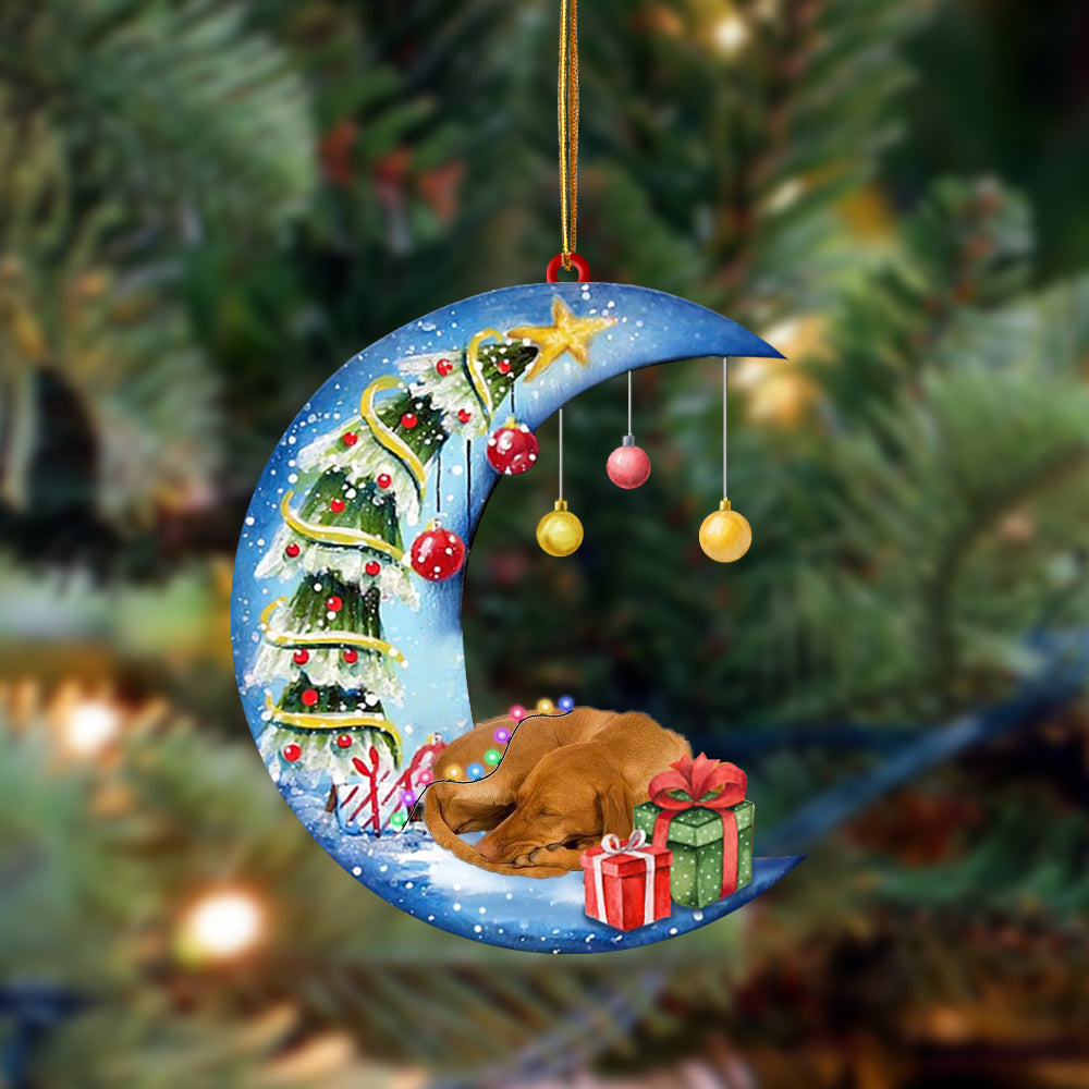 Ornament- Vizsla-Sleep On The Moon Christmas Two Sided Ornament, Happy Christmas Ornament, Car Ornament - Best gifts your whole family