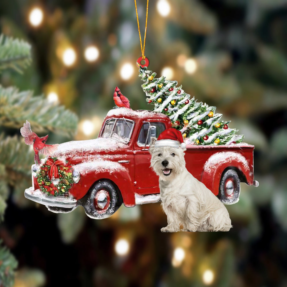Ornament- West Highland White Terrier-Cardinal & Truck Two Sided Ornament, Christmas Ornament, Car Ornament - Best gifts your whole family