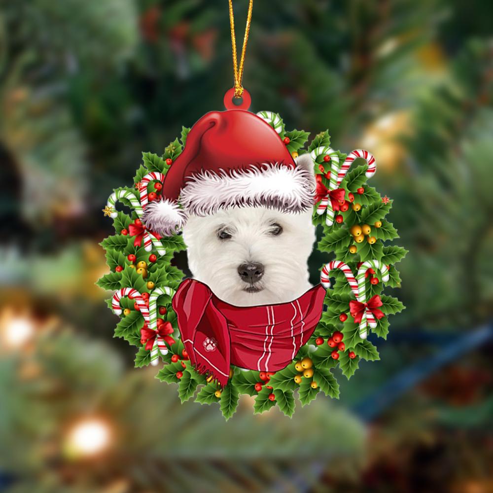 Ornament- West Highland White Terrier-Xmas Bandana Hanging Ornament, Happy Christmas Ornament, Car Ornament - Best gifts your whole family