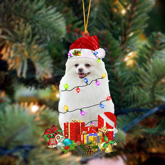 Ornament- WHITE Pomeranian-Dog Be Christmas Tree Hanging Ornament, Happy Christmas Ornament, Car Ornament - Best gifts your whole family