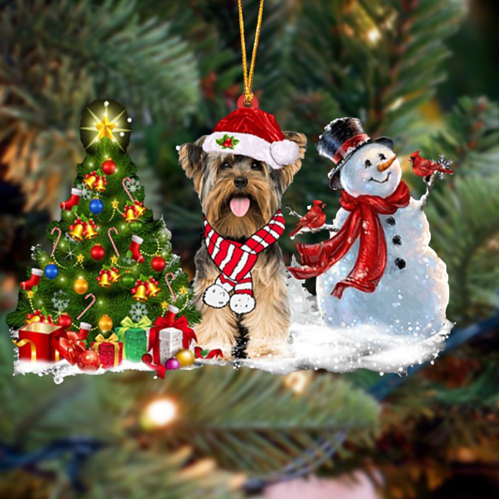 Ornament- Yorkshire Terrier Christmas Snow Hanging Ornament Dog Ornament, Car Ornament, Christmas Ornament - Best gifts your whole family