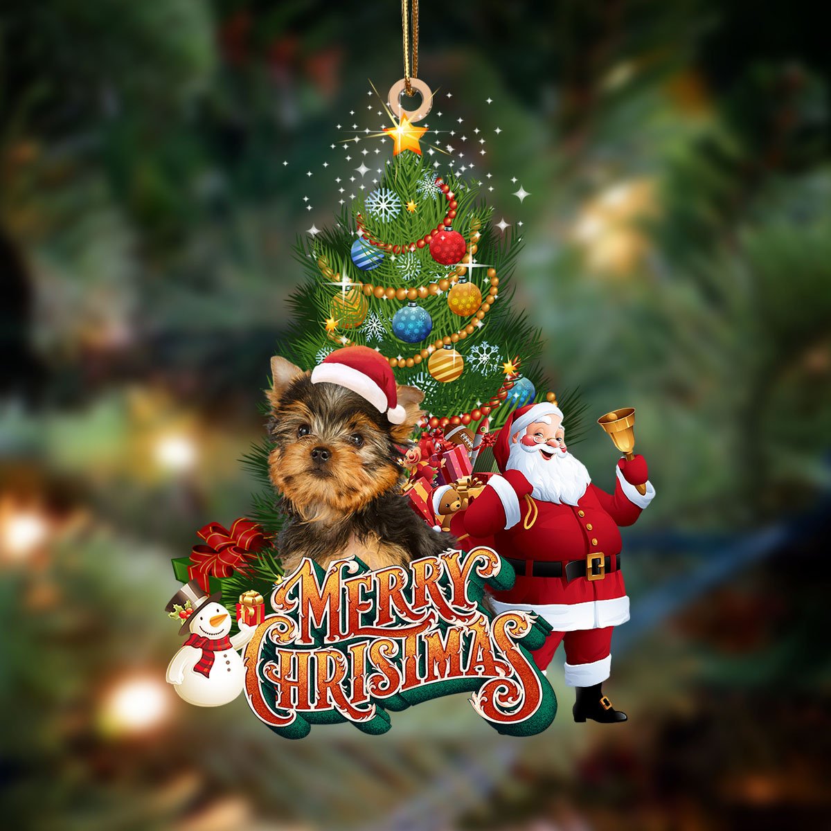 Ornament- Yorkshire Terrier-Christmas Tree&Dog Hanging Ornament, Happy Christmas Ornament, Car Ornament - Best gifts your whole family