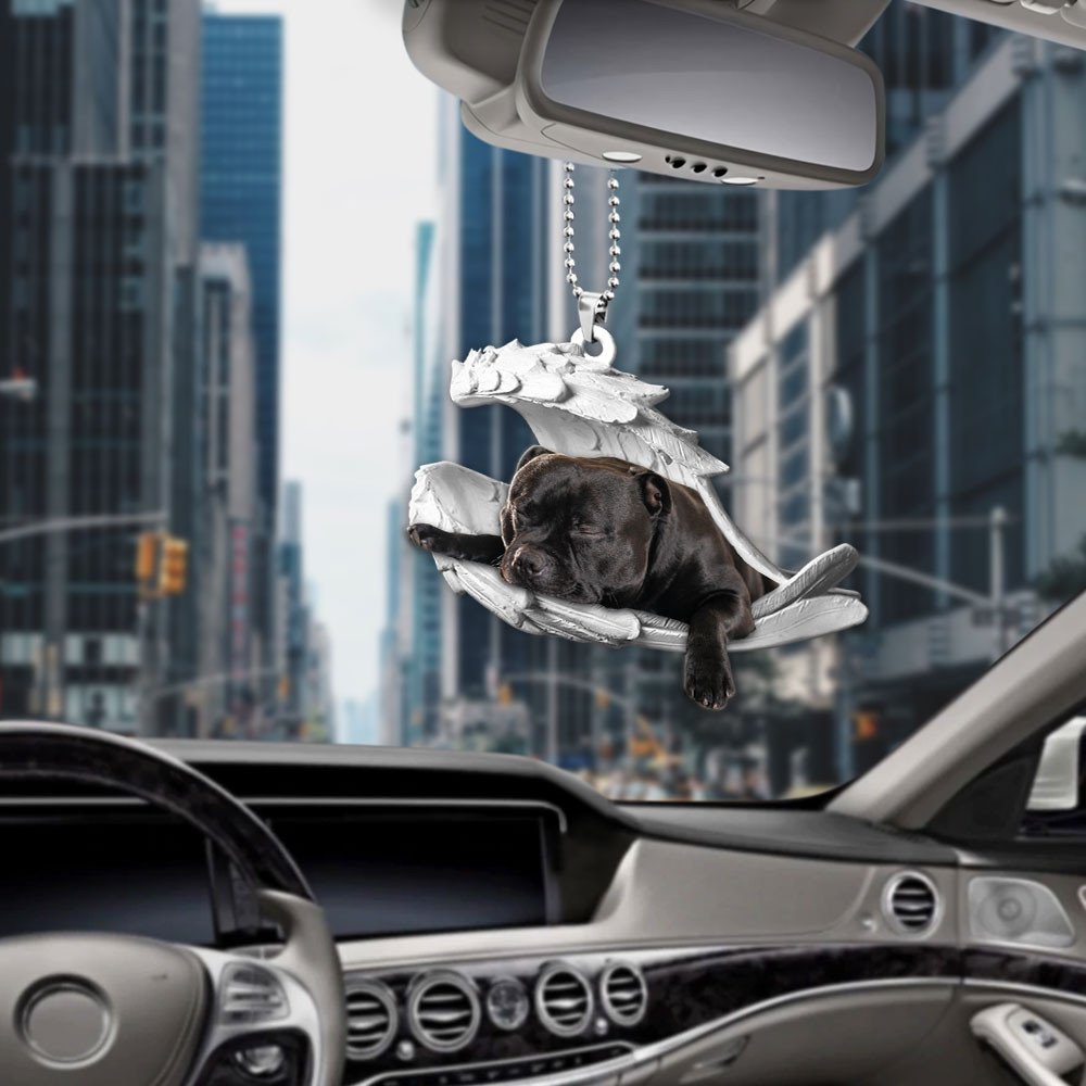 Ornaments- American Staffordshire Terrier- Sleeping Angel-Two Sided Ornament, Dog Ornaments, Car Ornament - Best gifts your whole family