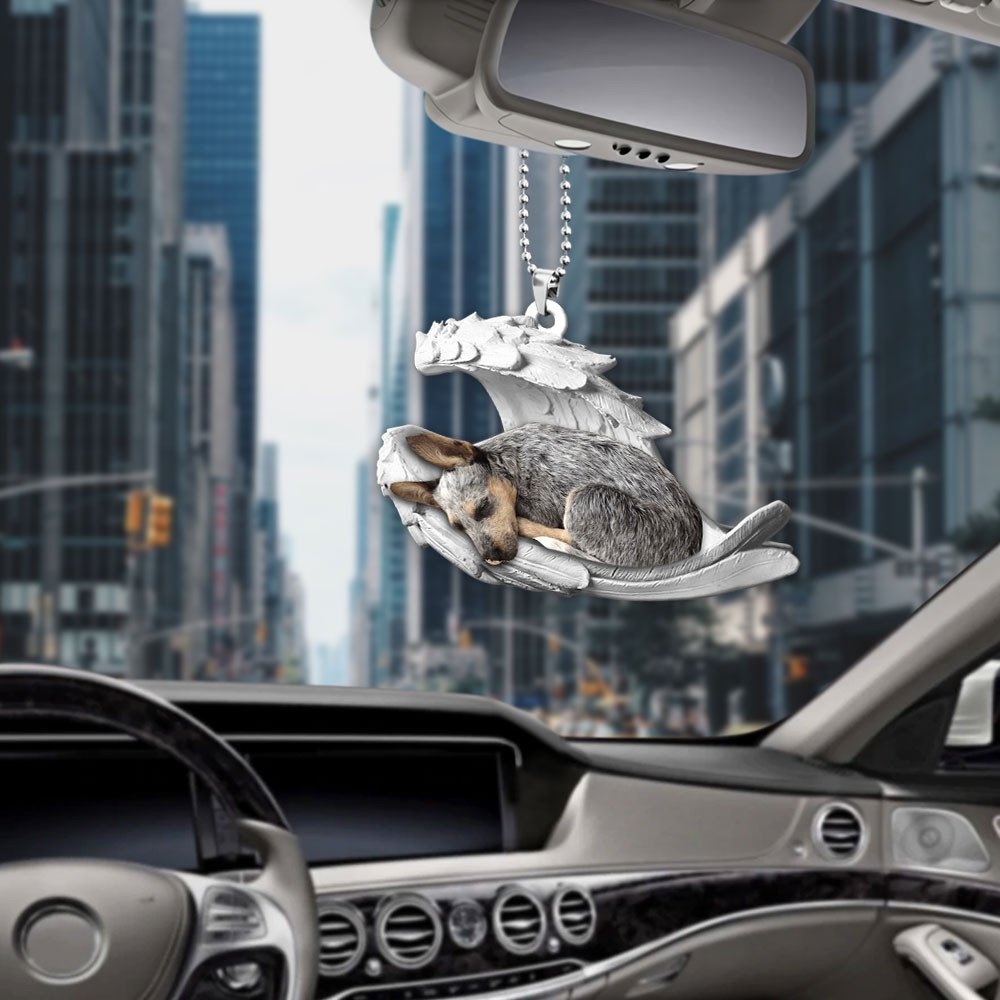 Ornaments- Australian Cattle- Sleeping Angel-Two Sided Ornament, Dog Ornaments, Car Ornament - Best gifts your whole family