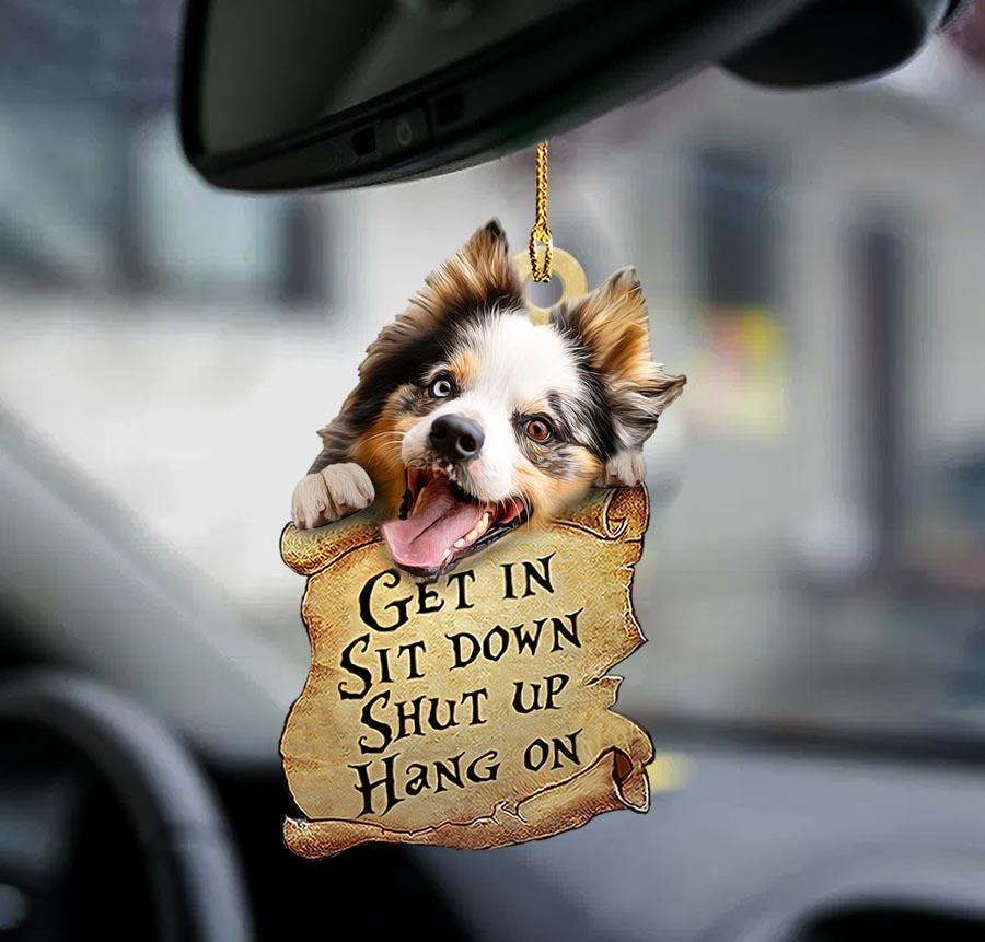Ornaments- Australian shepherd get in two sided ornament, Dog Ornaments, Car Ornament - Best gifts your whole family