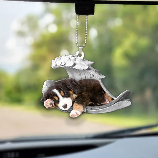 Ornaments- Bernese Mountainn- Sleeping Angel-Two Sided Ornament, Dog Ornaments, Car Ornament - Best gifts your whole family