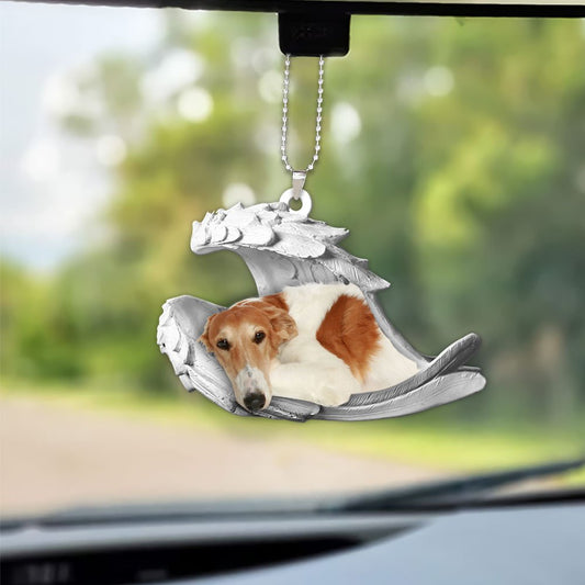 Ornaments- Borzoi- Sleeping Angel-Two Sided Ornament, Dog Ornaments, Car Ornament - Best gifts your whole family
