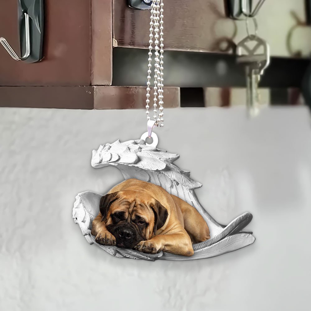 Ornaments- Bullmastiff- Sleeping Angel-Two Sided Ornament, Dog Ornaments, Car Ornament - Best gifts your whole family