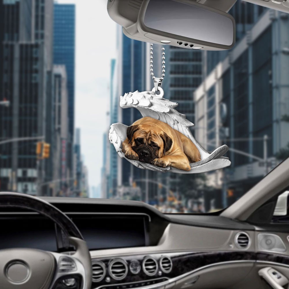Ornaments- Bullmastiff- Sleeping Angel-Two Sided Ornament, Dog Ornaments, Car Ornament - Best gifts your whole family