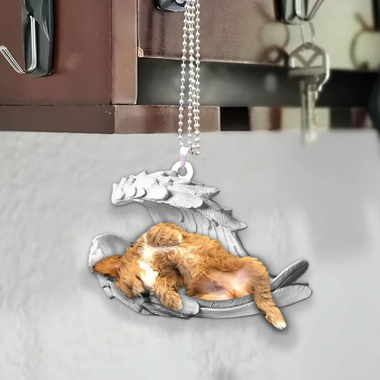 Ornaments- Cavapoo- Sleeping Angel-Two Sided Ornament, Dog Ornaments, Car Ornament - Best gifts your whole family