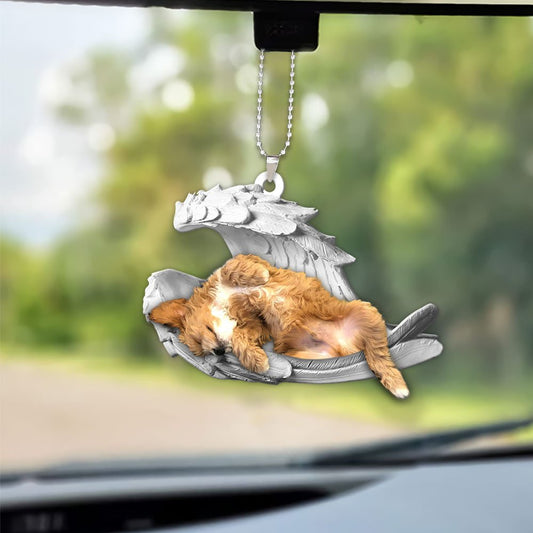 Ornaments- Cavapoo- Sleeping Angel-Two Sided Ornament, Dog Ornaments, Car Ornament - Best gifts your whole family