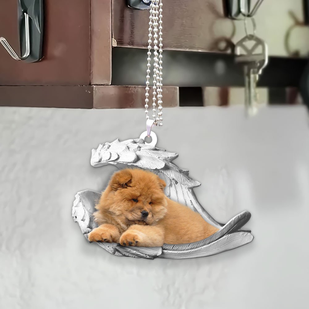 Ornaments- Chow Chow- Sleeping Angel-Two Sided Ornament, Dog Ornaments, Car Ornament - Best gifts your whole family