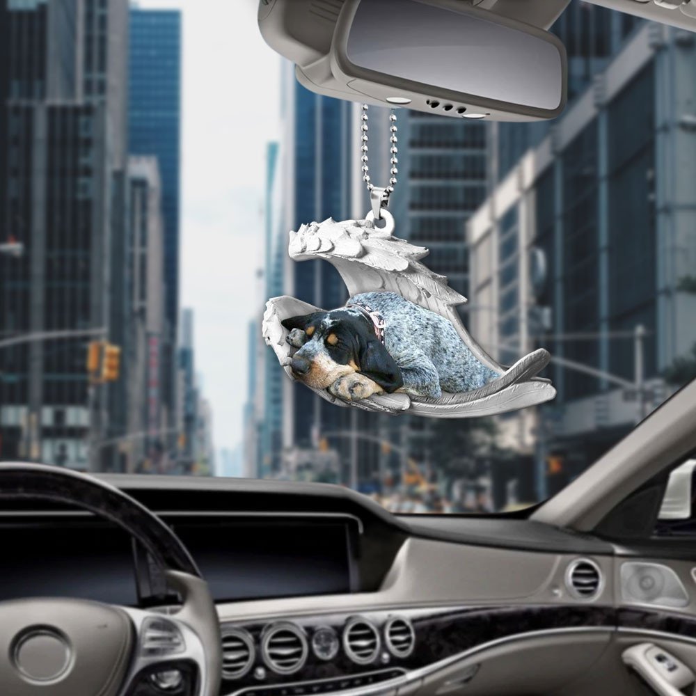 Ornaments- Coonhound- Sleeping Angel-Two Sided Ornament, Dog Ornaments, Car Ornament - Best gifts your whole family