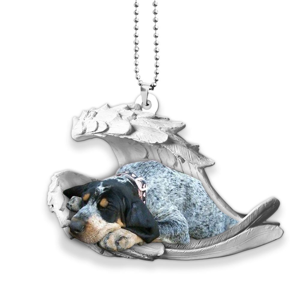 Ornaments- Coonhound- Sleeping Angel-Two Sided Ornament, Dog Ornaments, Car Ornament - Best gifts your whole family