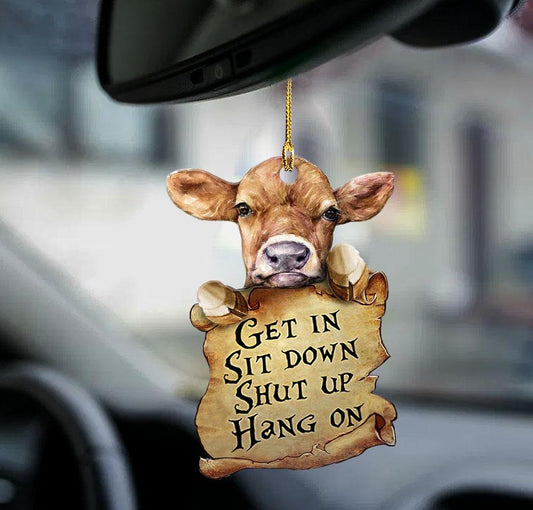 Ornaments- Cow get in cow lover two sided ornament, Dog Ornaments, Car Ornament - Best gifts your whole family