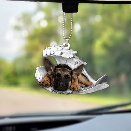 Ornaments- German Shepherd- Sleeping Angel-Two Sided Ornament, Dog Ornaments, Car Ornament - Best gifts your whole family