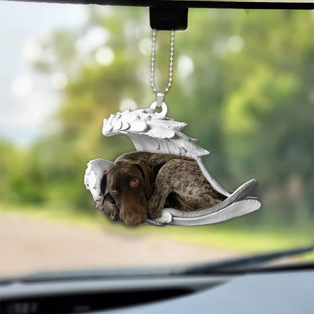 Ornaments- German Shorthaired Pointer- Sleeping Angel-Two Sided Ornament, Dog Ornaments, Car Ornament - Best gifts your whole family