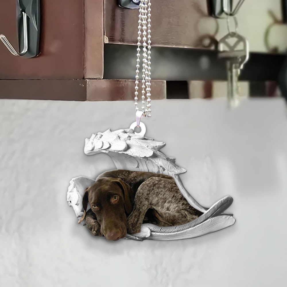 Ornaments- German Shorthaired Pointer- Sleeping Angel-Two Sided Ornament, Dog Ornaments, Car Ornament - Best gifts your whole family