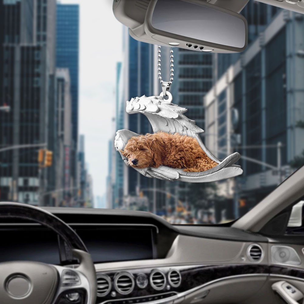 Ornaments- Goldendoodle- Sleeping Angel-Two Sided Ornament, Dog Ornaments, Car Ornament - Best gifts your whole family