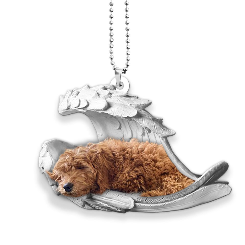 Ornaments- Goldendoodle- Sleeping Angel-Two Sided Ornament, Dog Ornaments, Car Ornament - Best gifts your whole family