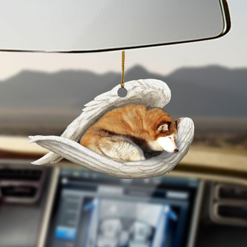 Ornaments- Red Husky sleeping angel red husky lover dog mom ornament, Dog Ornaments, Car Ornament - Best gifts your whole family