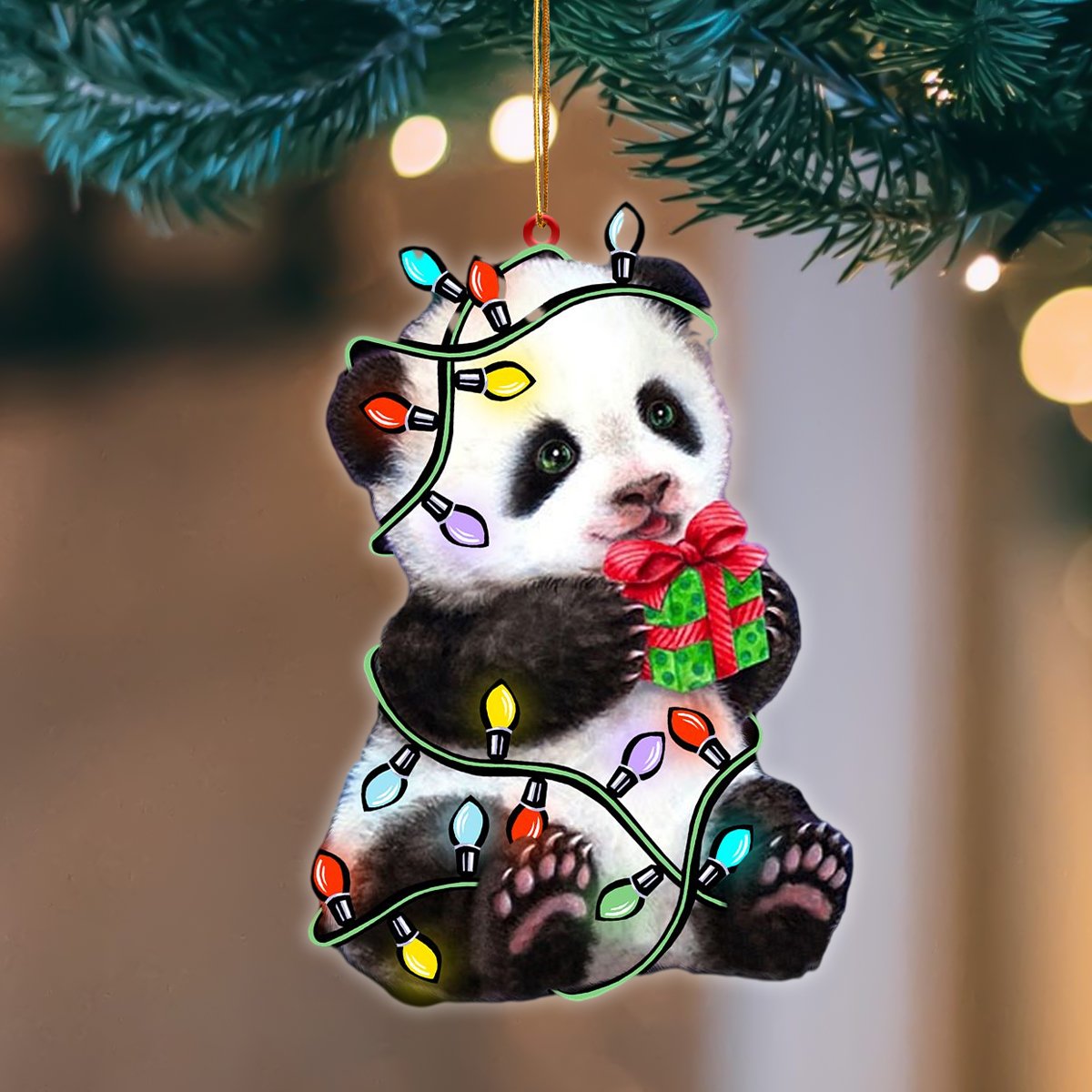 Panda Christmas Light Hanging Ornament Christmas Tree Ornament Godmerc - Best gifts your whole family